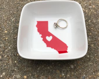 California College Love - Jewelry Ring Dish - Stanford - University of California - San Diego State - Pepperdine - Graduation Gift