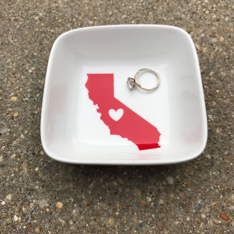 California College Love Jewelry Ring Dish Stanford University of California San Diego State Pepperdine Graduation Gift image 1