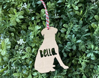 Personalized Lab Dog Ornament - Labrador Christmas Ornament - Custom Dog Ornament