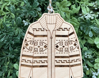 The Dude Sweater Ornament- Laser Cut Wood Ornament -  The Big Lebowski Inspired Gift