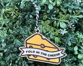 Fold In The Cheese Hand Painted Christmas Ornament
