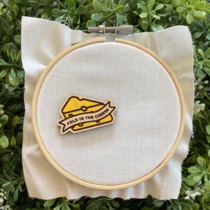 Fold in the Cheese Magnetic Needle Minder - Laser Cut Wood Needleminder