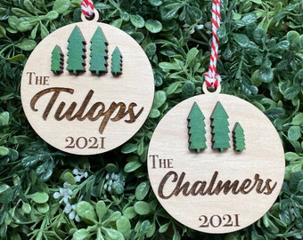 Personalized Family Tree Christmas Ornament - 2021 Ornament
