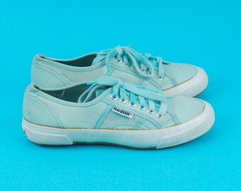 Vintage Light blue Canvas sneakers/ Faded sneaker shoes from 90s/ rubber/ Chunky/ Rave Berlin / Size EU 38/UK W 5/ US W 7,5