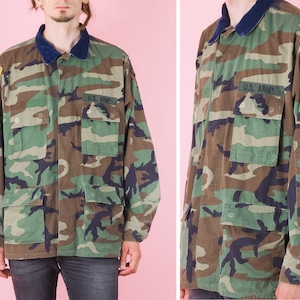 Vintage M-65 Field Jacket/ Tennessee National Guard USA Flag Hunting Outdoors Army jacket/ Military uniform Top/ Soldier wear / Size Large