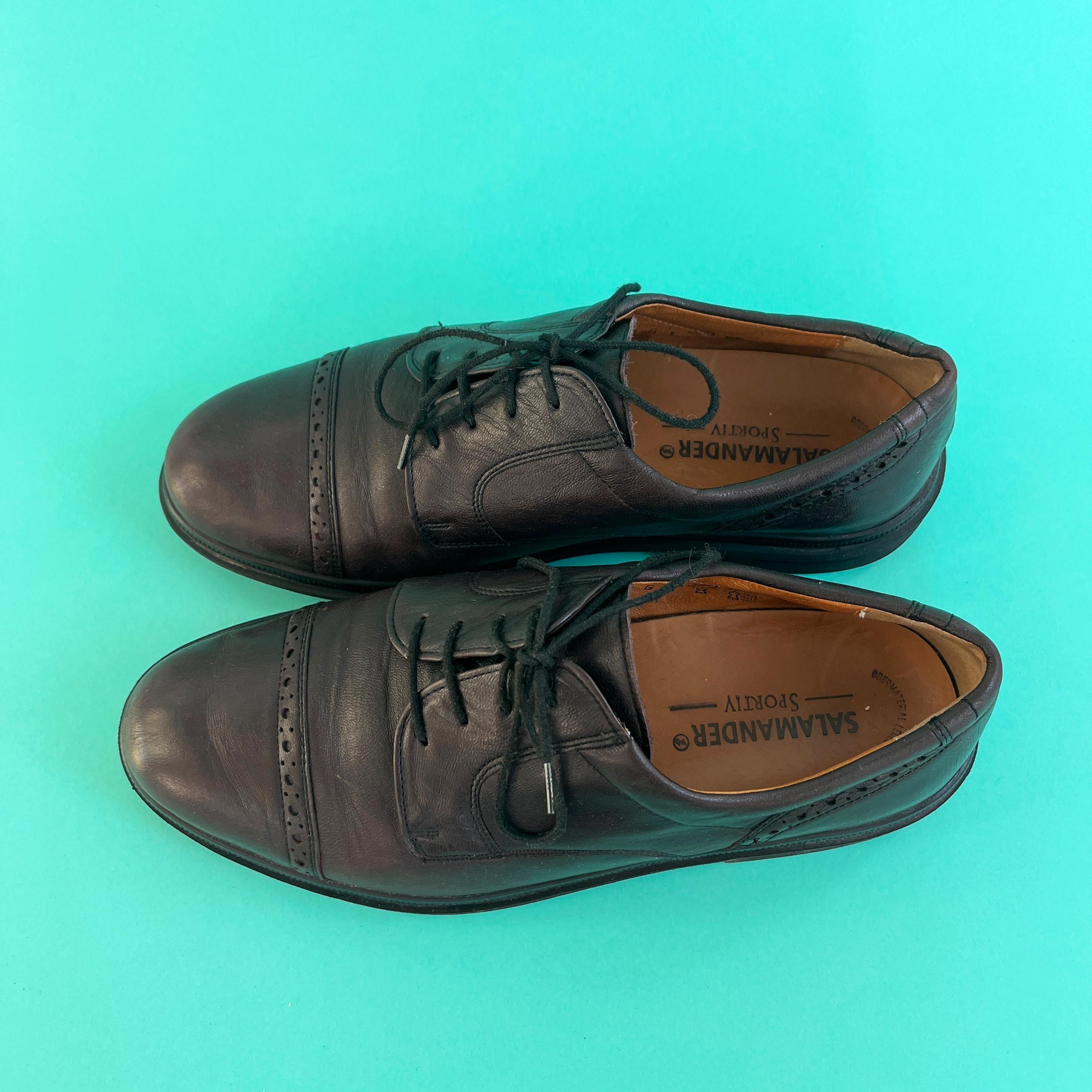 Vintage Salamander Dark Brown Leather Oxford Shoes / Classic