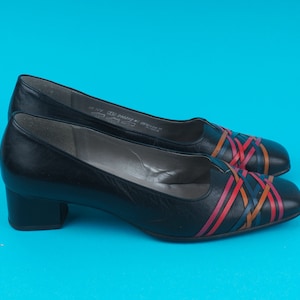 Vintage Gabor Classic Black Heel Shoes/ Leather heels/ Pumps/ Classic shoes/ Comfy heels/ Size EU 38,5/UK W 5,5/ US W 8