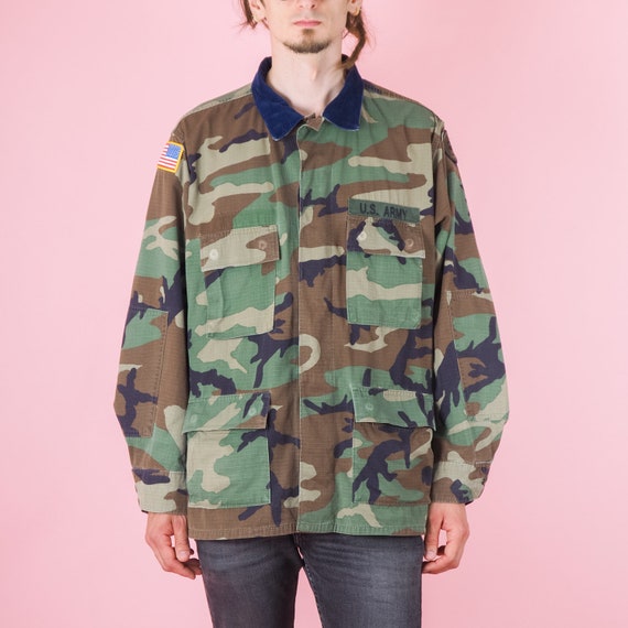 ◆vintage◆sizeM military jacket/woodland ヴィンテージ ウッドランド ミリタリージャケット アウター 迷彩柄 軍物 アメリカ軍 191-51 FWK Engineered Garments Military Jacket Coat