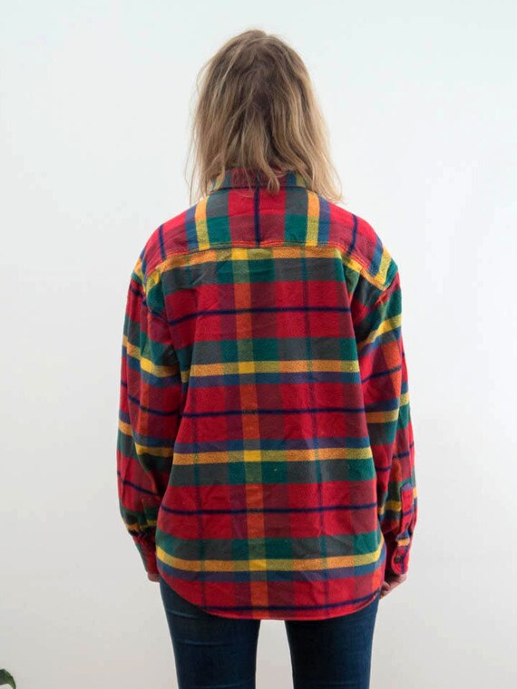 Vintage Flannel shirt/ Red plaid shirt/ Oversized… - image 6