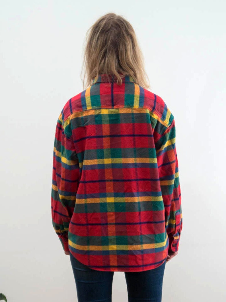Vintage Flannel Shirt/ Red Plaid Shirt/ Oversized Shirt/ 80s | Etsy