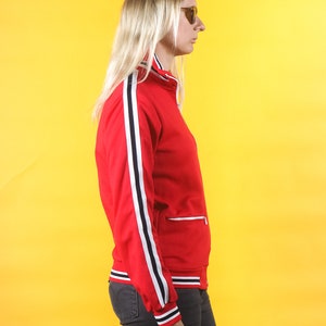 Vintage Women Red Track Jacket/ Retro Classic Windbreaker/ IKTU School ...