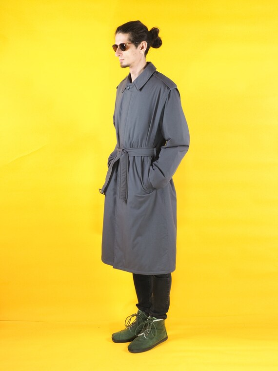 Vintage Oratop gray men trench coat/ Winter overc… - image 4
