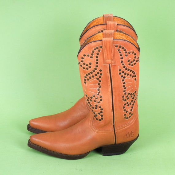 Vintage Marlboro Classics Women Cowboy Boots/ Bro… - image 4