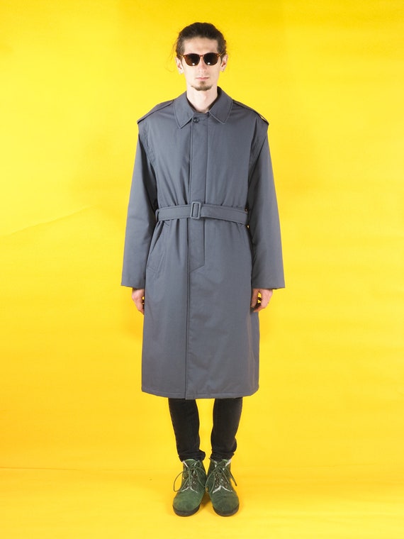 Vintage Oratop gray men trench coat/ Winter overc… - image 2