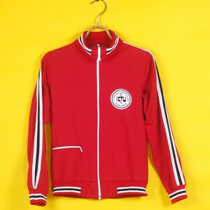 Vintage Women Red Track Jacket/ Retro Classic Windbreaker/ IKTU School ...