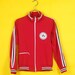 Vintage Women Red Track Jacket/ Retro Classic Windbreaker/ IKTU School ...