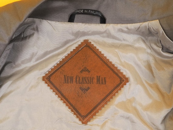 Vintage NEW CLASSIC MAN gray men trench coat/ Win… - image 9