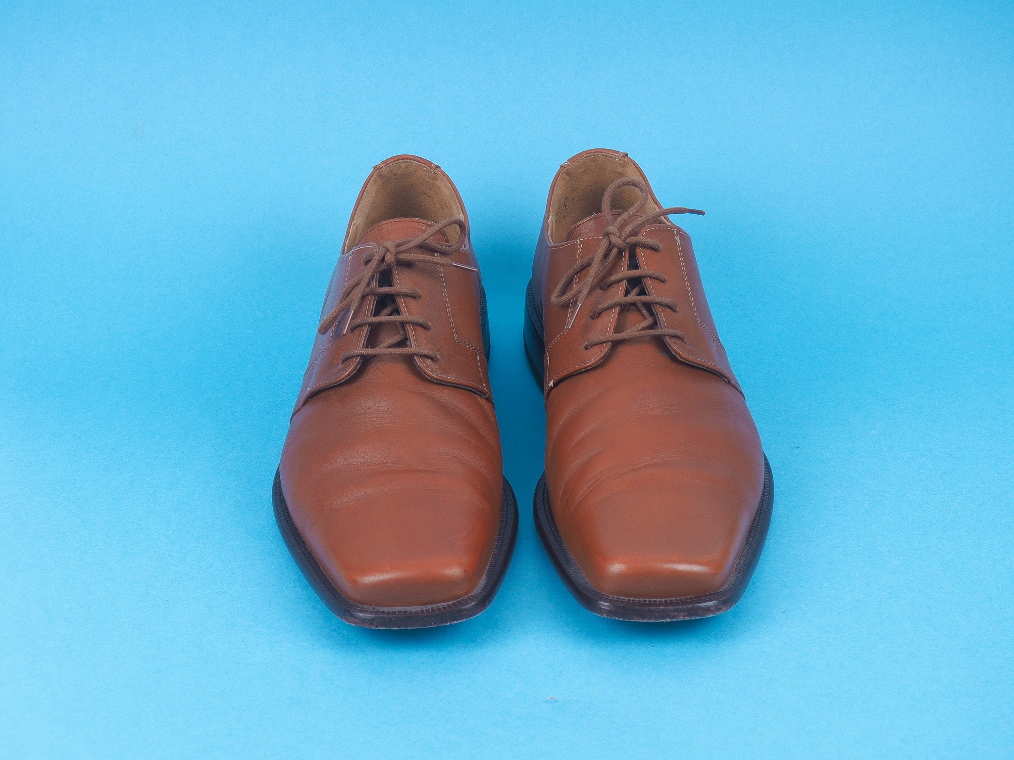 LLOYD Leather Shoes Brown Square Toe Vintage Derby German Old Money Luxury 10.5 Vintage Lloyd Men Brown Leather Oxford Shoes/ Genuine  main image 2