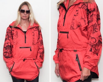 Vintage Red Nils Ski jacket/ Light ski jacket/ Pullover windbreaker/ Size Medium