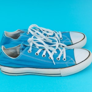 Vintage Blue Converse sneakers/ Rubber sneakers/ Classic sneakers Punk / Rave Berlin shoes/ Size EU 40/UK W 6,5/ US W 9