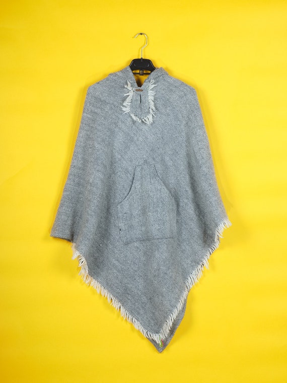 Vintage wool poncho made in India/ Yoga travel ou… - image 8