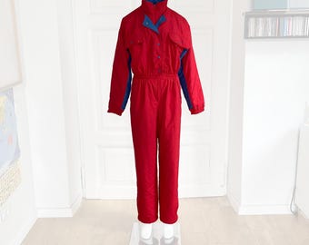 Vintage Red Ski Suit/ Women Ski Suit from 90s/ Rare Vintage Winter Suit Snow Jumpsuit/ Size Medium