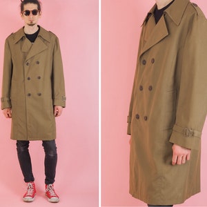 Vintage men double breasted trench coat/ Short peacoat/ European Romania coat
