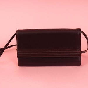 Vintage mini shoulder bag/ Retro handbag/ Brown leather bag/ Crossbody bag/ Vintage briefcase/ Vintage purse/ Cocktail purse