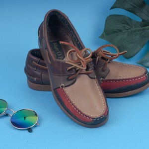 Vintage Marco Polo Women Leather Boat Shoes/ Docksides Loafers Moccasin Shoes/ Classic Casual Shoes/ Size EU 38/UK W 5/ US W 7,5