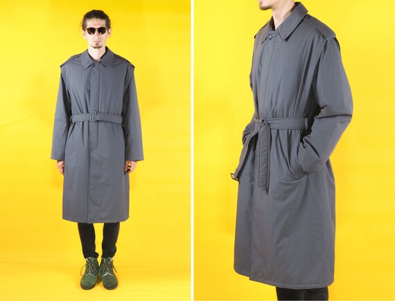 Vintage Oratop Gray Men Trench Coat Winter Overcoat Finnish