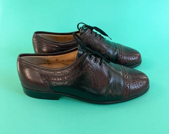 Johnston and Murphy Two Tone Brown Shoes Leather & Cloth Sz  display picture 1