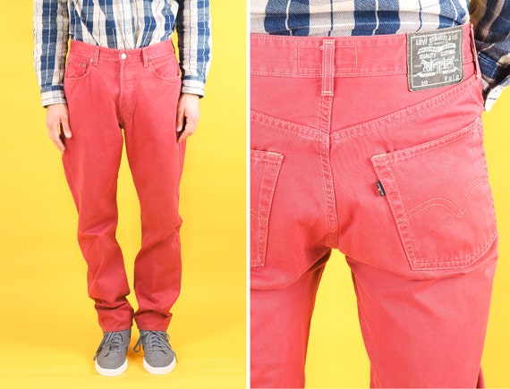 Vintage men Levi's Red 510 model Jeans/ Red rust c