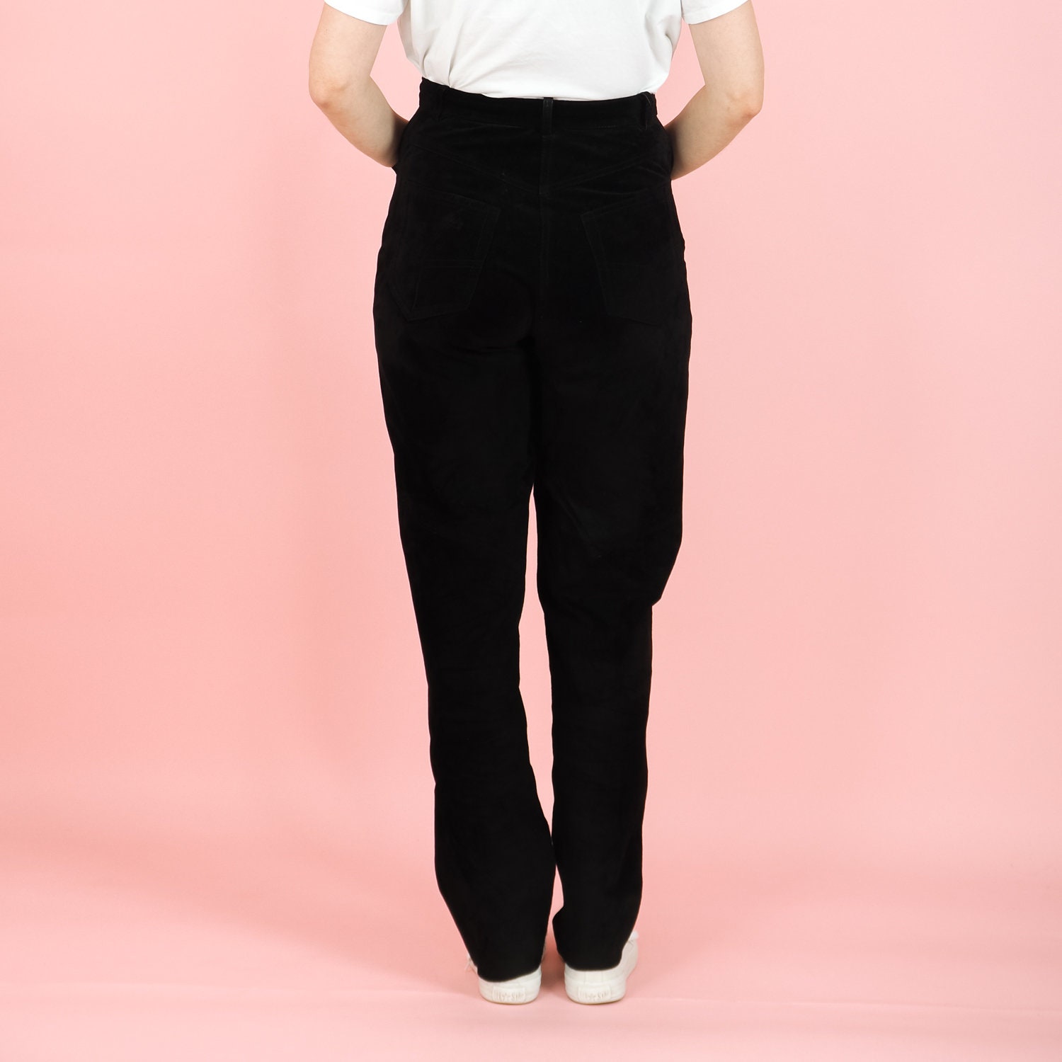 Vintage Black Suede Pants/ Women genuine leather pants/ | Etsy