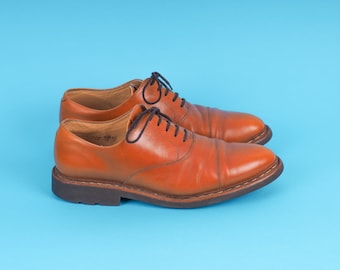 Scarpe in pizzo in pelle marrone Heschung vintage / Scarpe Oxford fatte a mano francesi con lacci / scarpe Unisex chunky anni '80 / Taglia EU 40 / UK W 6,5 / US W 9