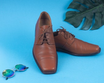 Vintage Lloyd Men Brown Leather Oxford Shoes/ Genuine Leather Dress Derby/ Classic Formal shoes/ Size EU 44.5/UK M 10.5/ US M 11