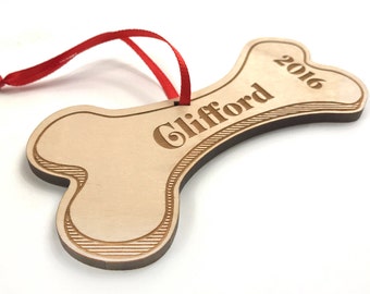 Christmas Dog Bone Ornament Wooden Ornament Handmade New Pet Puppy's First Christmas Gift Custom Name Christmas Tree Decoration Wood Decor