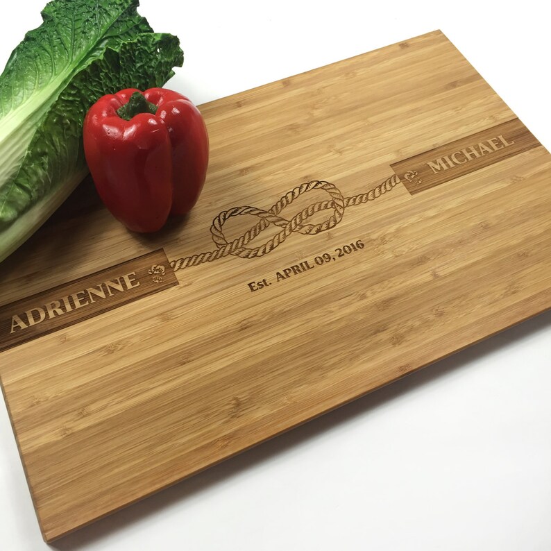Cutting Board Personalized Wedding Gift Rustic Wedding Knot Tie the
