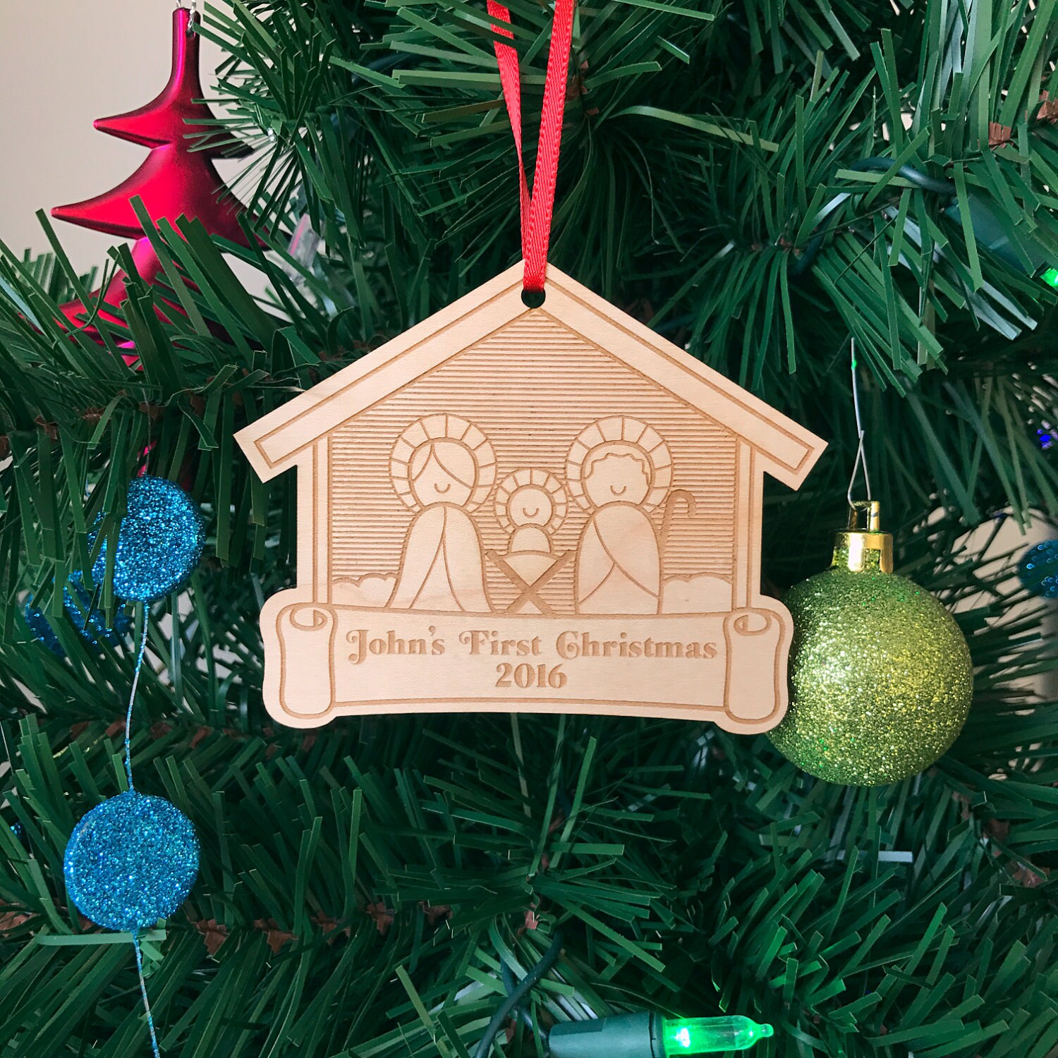 nativity scene christmas ornament wooden ornament handmade baby s