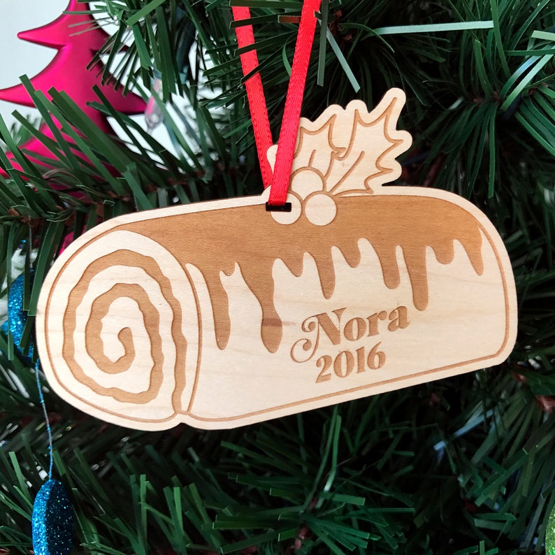 Yule Log Christmas Ornament Wooden Ornament Handmade Christmas Etsy