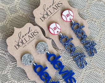 Baseball Mom Earrings Custom Player Jewelry Baseball Team Spirit Gameday Jewelry Baseball Gift for Mom Allstar Fan Travel Ball Team Name