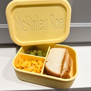 Silicone Bento Box Personalized Lunch Box Back to School Kid Snack Container Silicone Custom Name Nurse Lunch Box