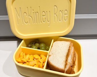 Silicone Bento Box Personalized Lunch Box Back to School Kid Snack Container Silicone Custom Name Nurse Lunch Box
