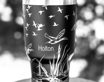 Duck Gift for Him Father’s Day  Gift Tumbler for Duck Hunter Boyfriend Birthday Coffee Tumbler Gift for Dad 30ou Tumbler Engraved with Lid