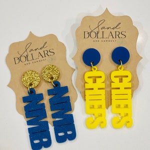 Football Earrings Gift for Mom Game Day Sports Fan Team Custom Colors Jewelry Gameday Custom Team School Spirit Jewelry Lacrosse