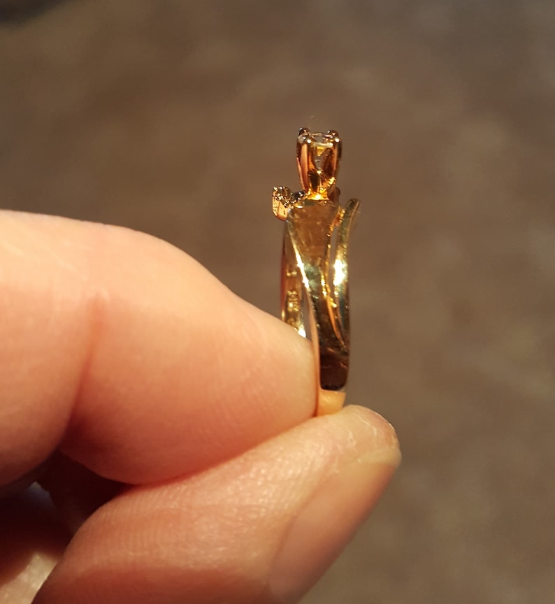 Lovely Champagne Diamond Solitaire Ring Petite