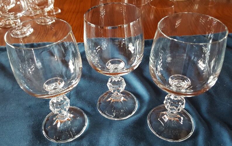 3 Sparkling Crystal Red Wine Goblets Etsy