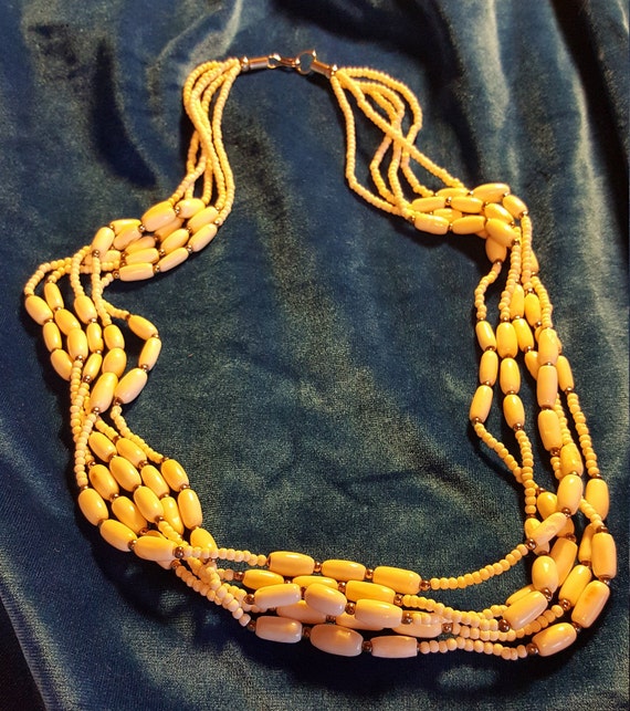 28" FiveStrand Necklace HandCarved, Beautifully C… Gem