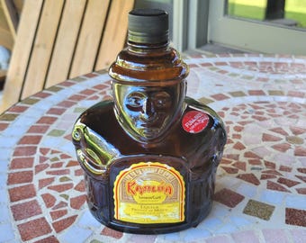 Kahlua Heritage Edition Glass Bottle (empty) Vintage 1990s Tiki