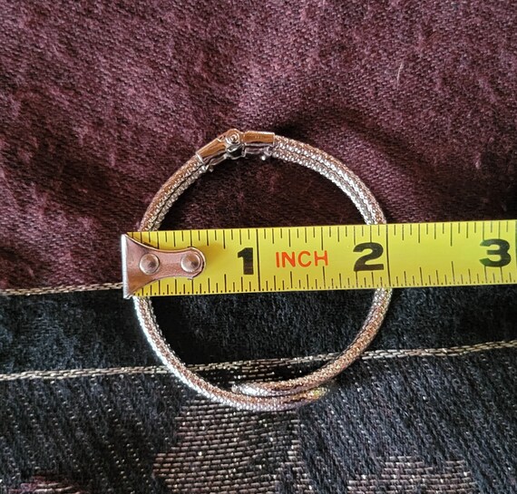 Vintage Silver-Tone Hinged Bangle Bracelet - 7 In… - image 7