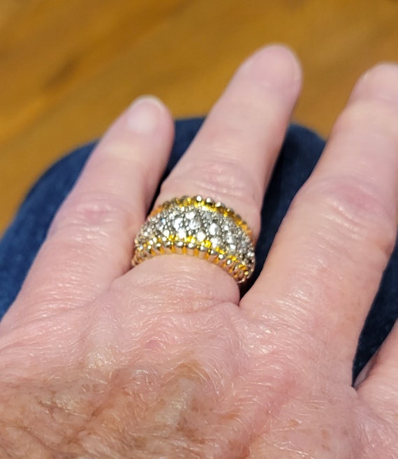 Beautiful Sterling Silver and Gold Band With Spark